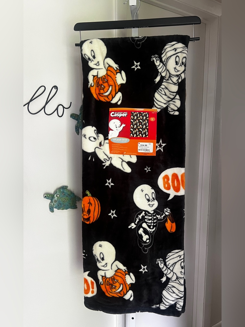 NEW Casper the Friendly Ghost Halloween Throw Blanket 50”x70” Black 2026 RELEASE